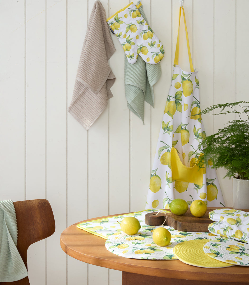 טקסטיל מטבח מודפס לימון