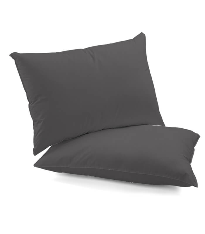 זוג ציפיות כותנה חלקות Mix&Match אפור כהה