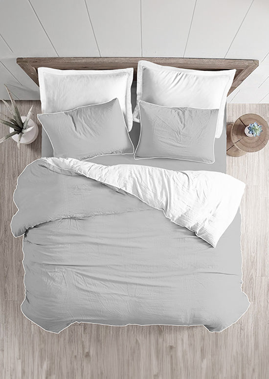 מצעי כותנה, דגם ענבר - אפור