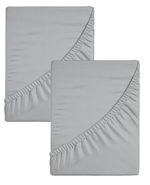 זוג סדינים למיטת מעבר , ג'רסי - אפור בהיר