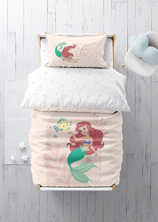 סט מצעי כותנה למיטת מעבר, בת הים הקטנה במצולות