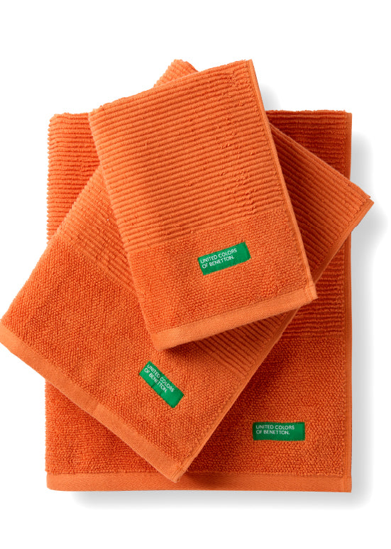 Benetton RIBS, מגבות כותנה פרימיום - כתום