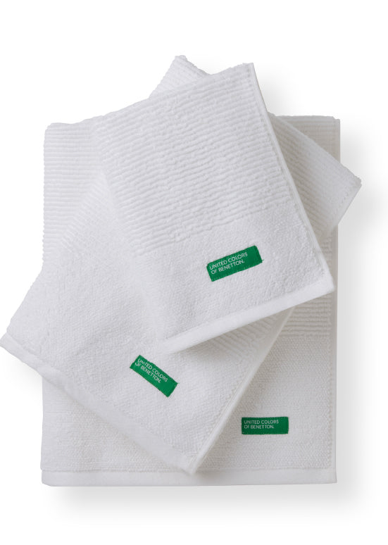 Benetton RIBS, מגבות כותנה פרימיום - לבן