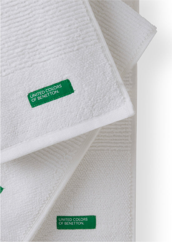 Benetton RIBS, מגבות כותנה פרימיום - לבן