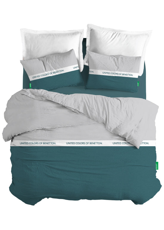 Exclusive Benetton , מצעים דו-צדדיים -ירוק/אפור