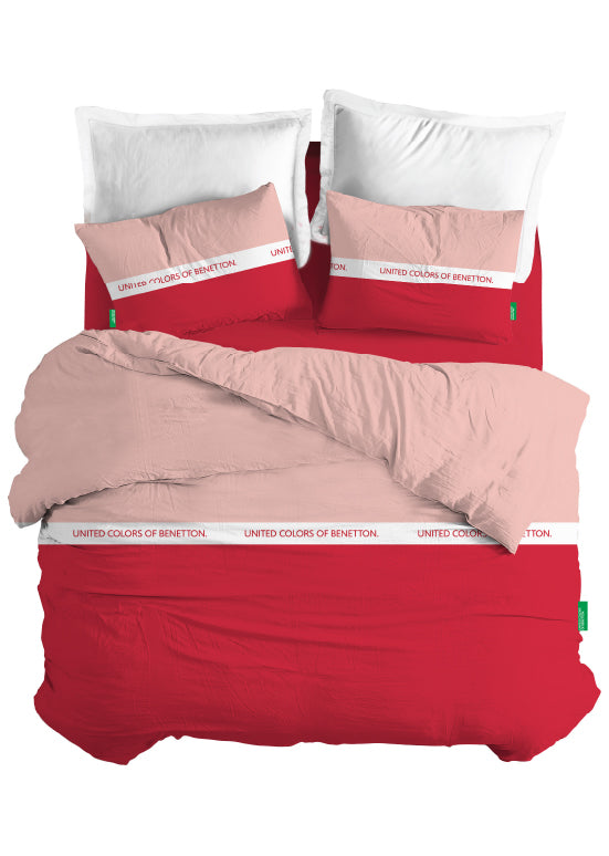 Exclusive Benetton , מצעים דו-צדדיים -אדום/ורוד