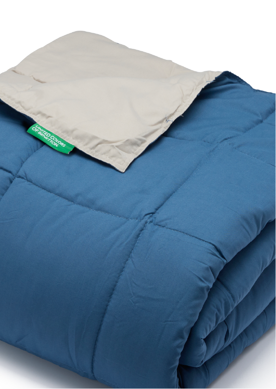 שמיכת מעבר דו־צדדית Benetton - פטרול/אבן