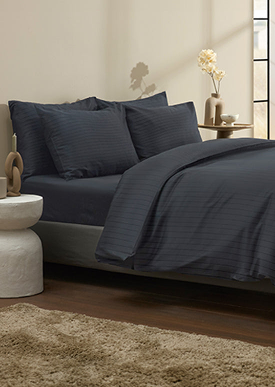 סט מצעי סאטן, אינפיניטי - אפור כהה