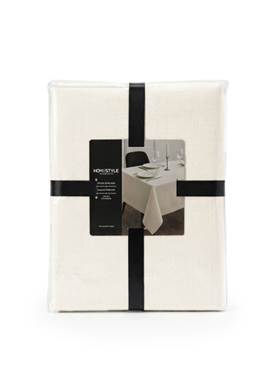 מפת שולחן מהודרת, משי - לבן