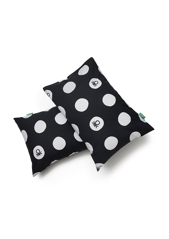 Benetton Pop-Art Dots Collection, סט כותנה נקודות לוגו - שחור