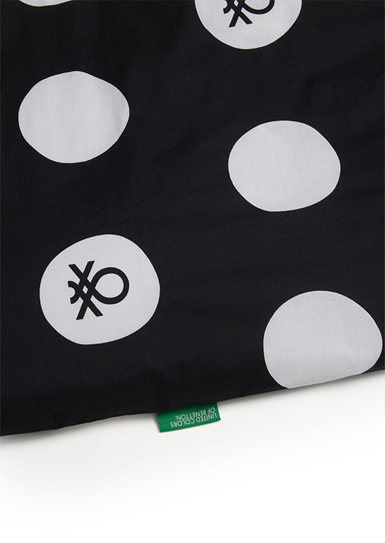 Benetton Pop-Art Dots Collection, סט כותנה נקודות לוגו - שחור