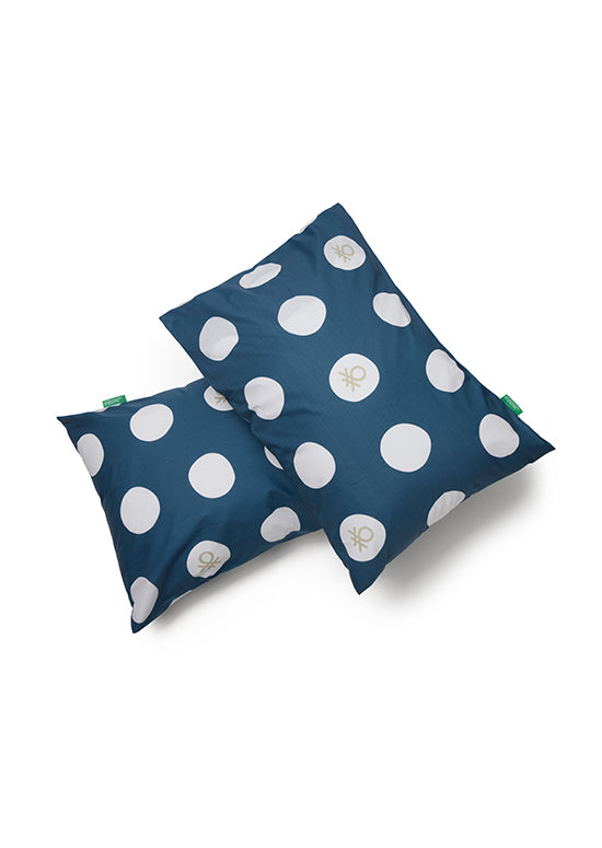 Benetton Pop-Art Dots Collection, סט כותנה נקודות לוגו - פטרול