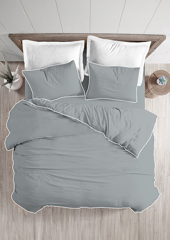 סט מצעי פרקל כותנה GALLER, עמנואל - אפור בהיר