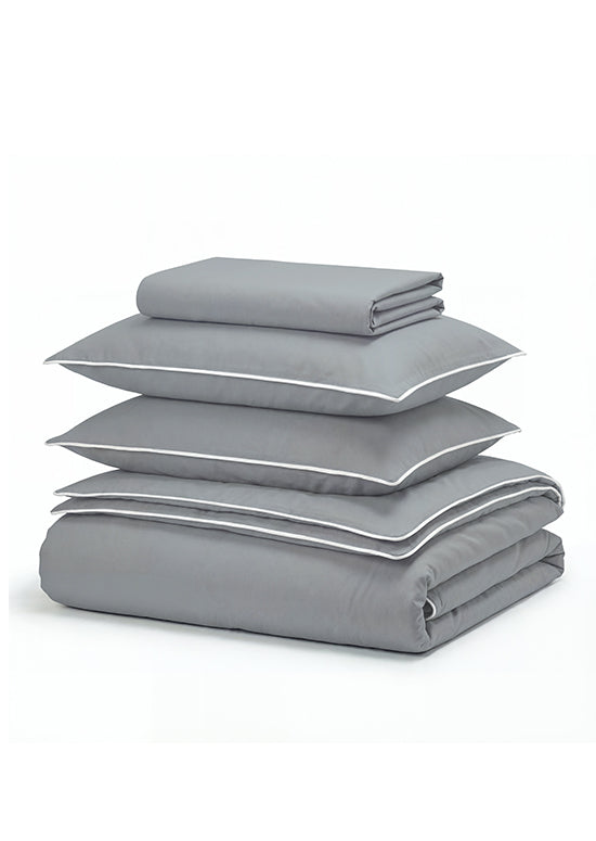 סט מצעי פרקל כותנה GALLER, עמנואל - אפור בהיר