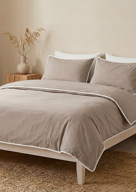 סט מצעי פרקל כותנה GALLER, עמנואל - מוקה