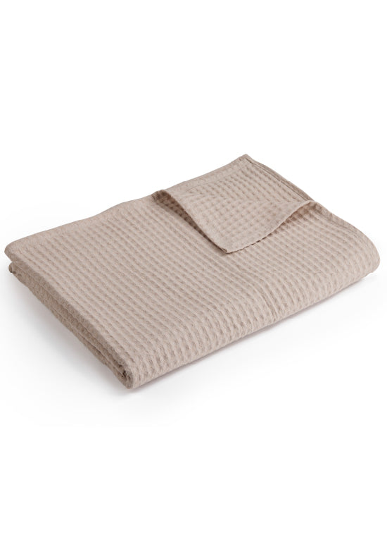 שמיכת קיץ פיקה, כותנה מנטה - אבן