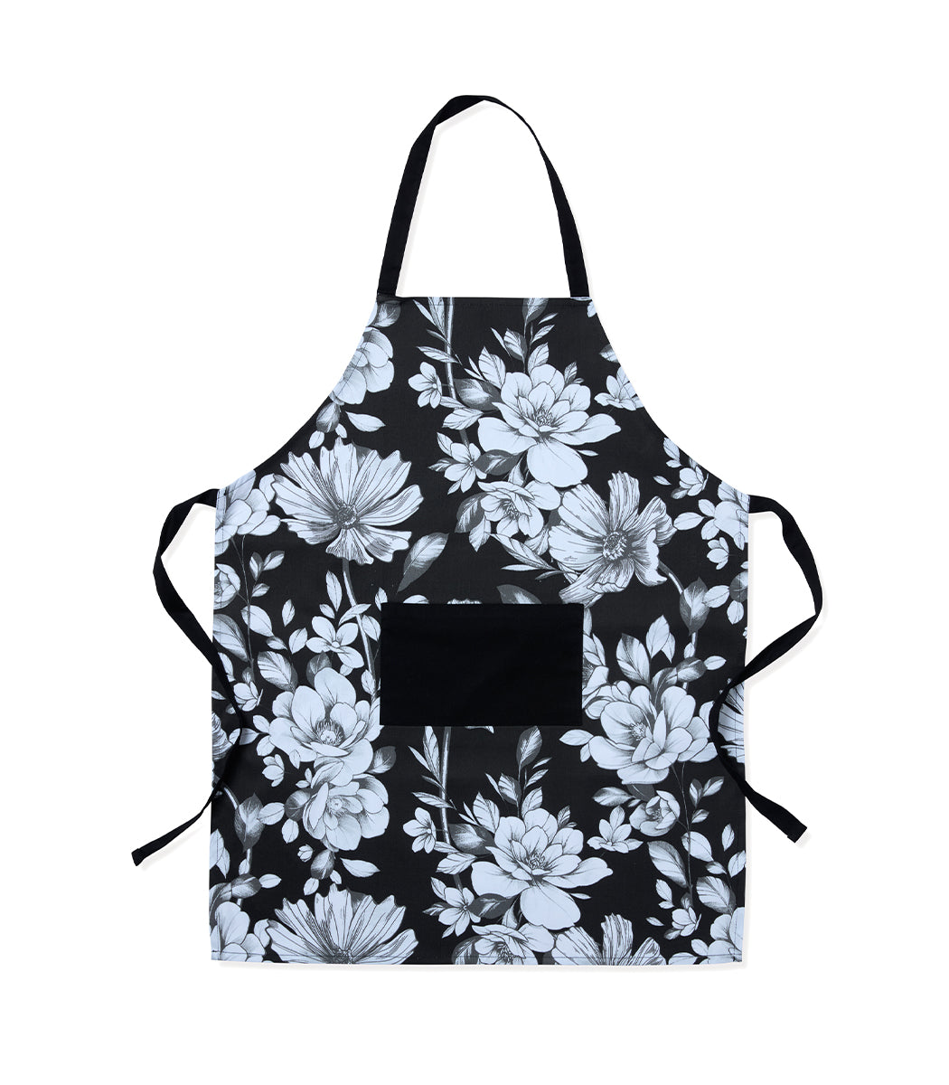 טקסטיל מטבח מודפס שחור לבן