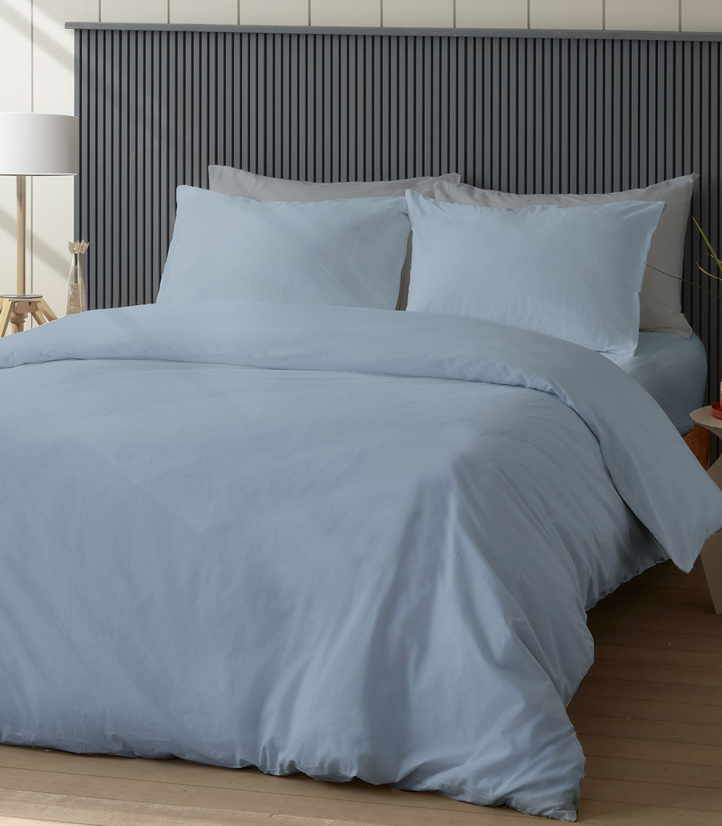 סט מצעי סאטן כותנה, ויקטורי - תכלת