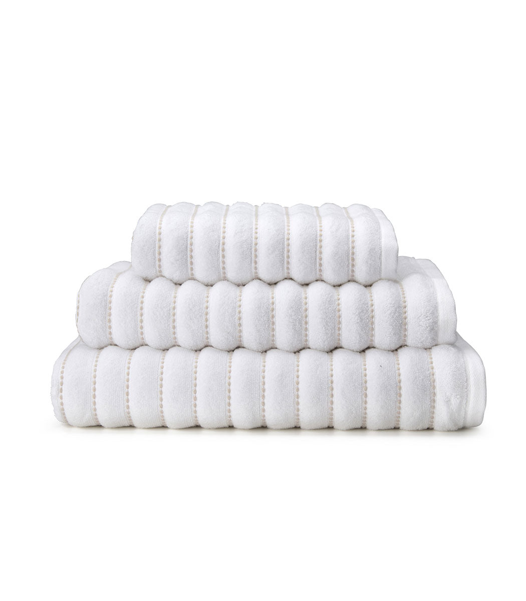 מגבות רחצה, דגם דנובה - לבן ואבן