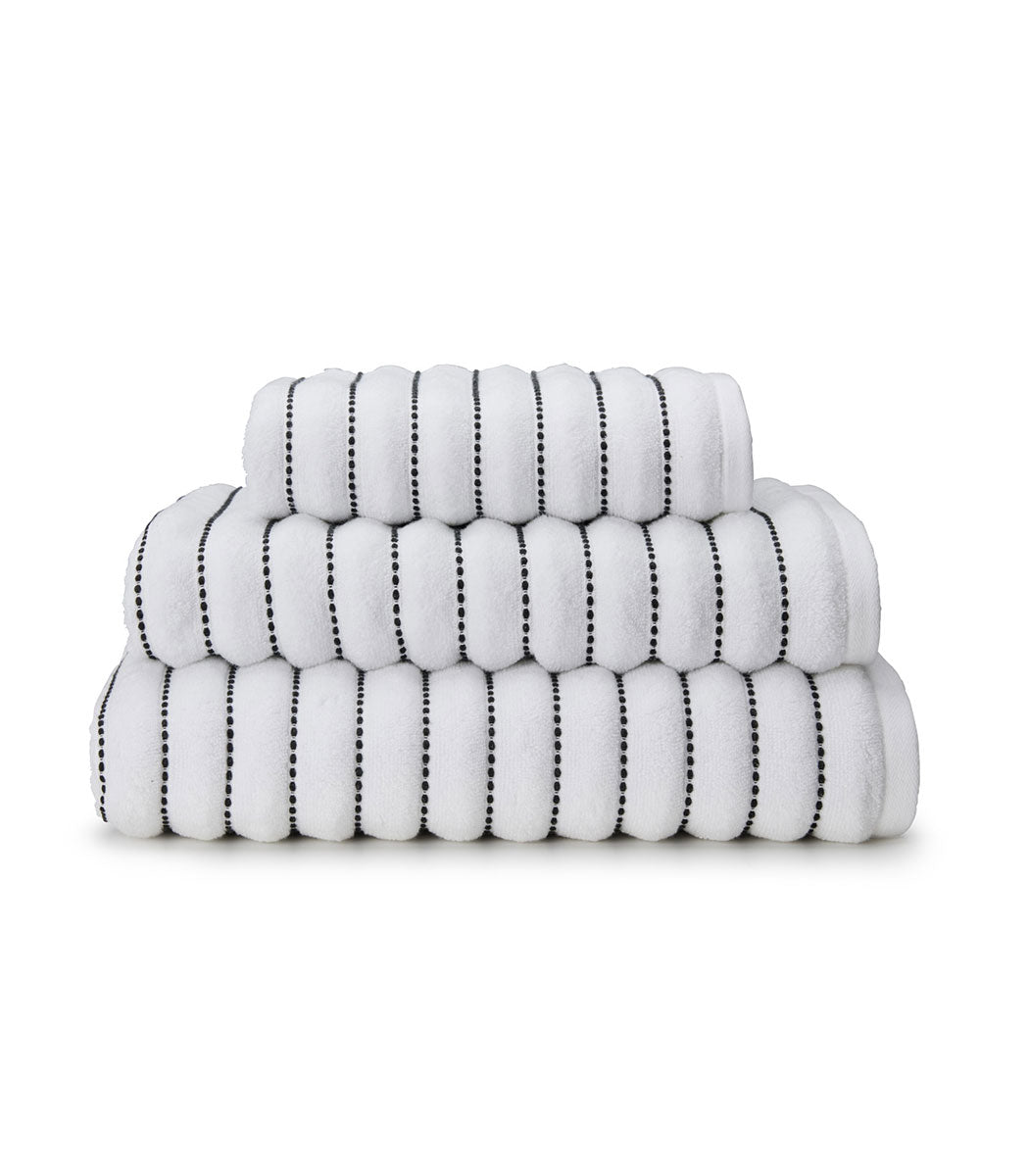 מגבות רחצה, דגם דנובה - לבן ושחור