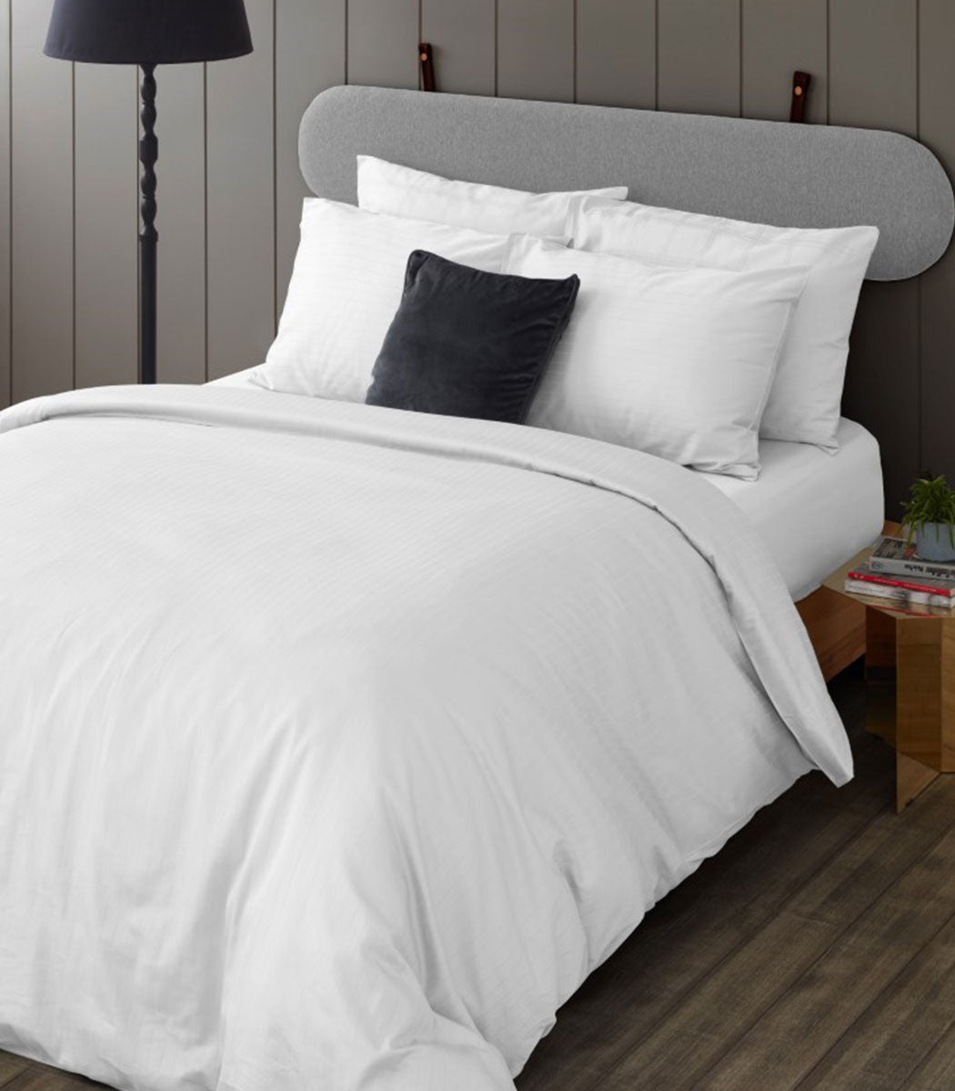 סט מצעי סאטן כותנה, דומיניק - לבן