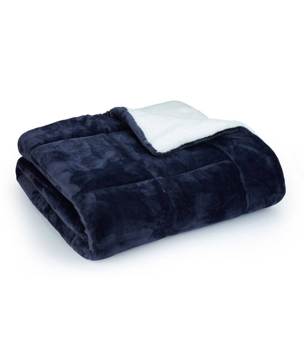 שמיכת חורף פרוותית ממולאת, דגם מורנו - נייבי