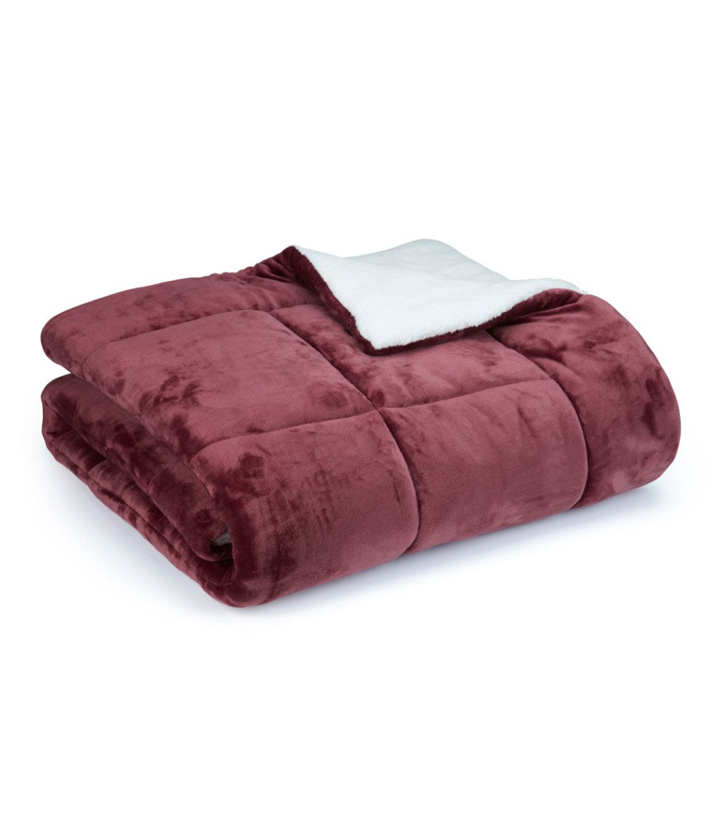 שמיכת חורף פרוותית ממולאת, דגם מורנו -סגול