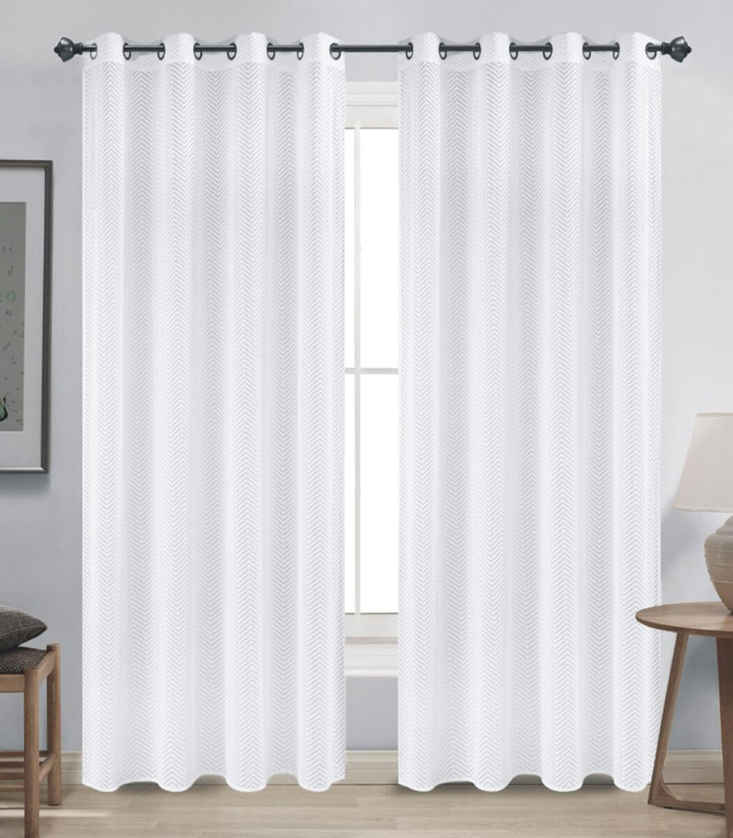 וילון בדף דגם רומי אוף-וייט/