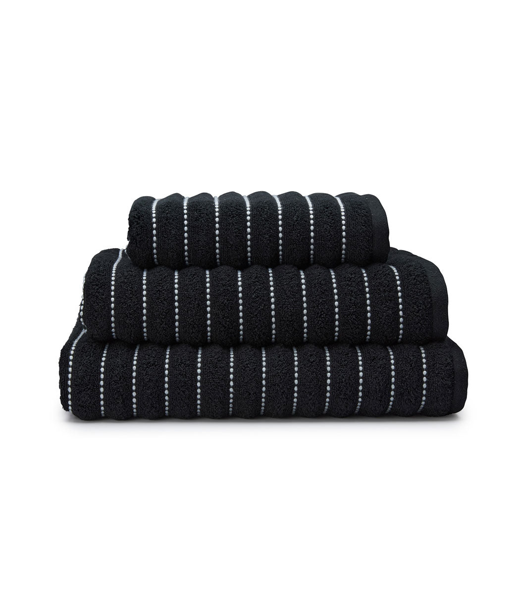 מגבות רחצה, דגם דנובה - שחור לבן