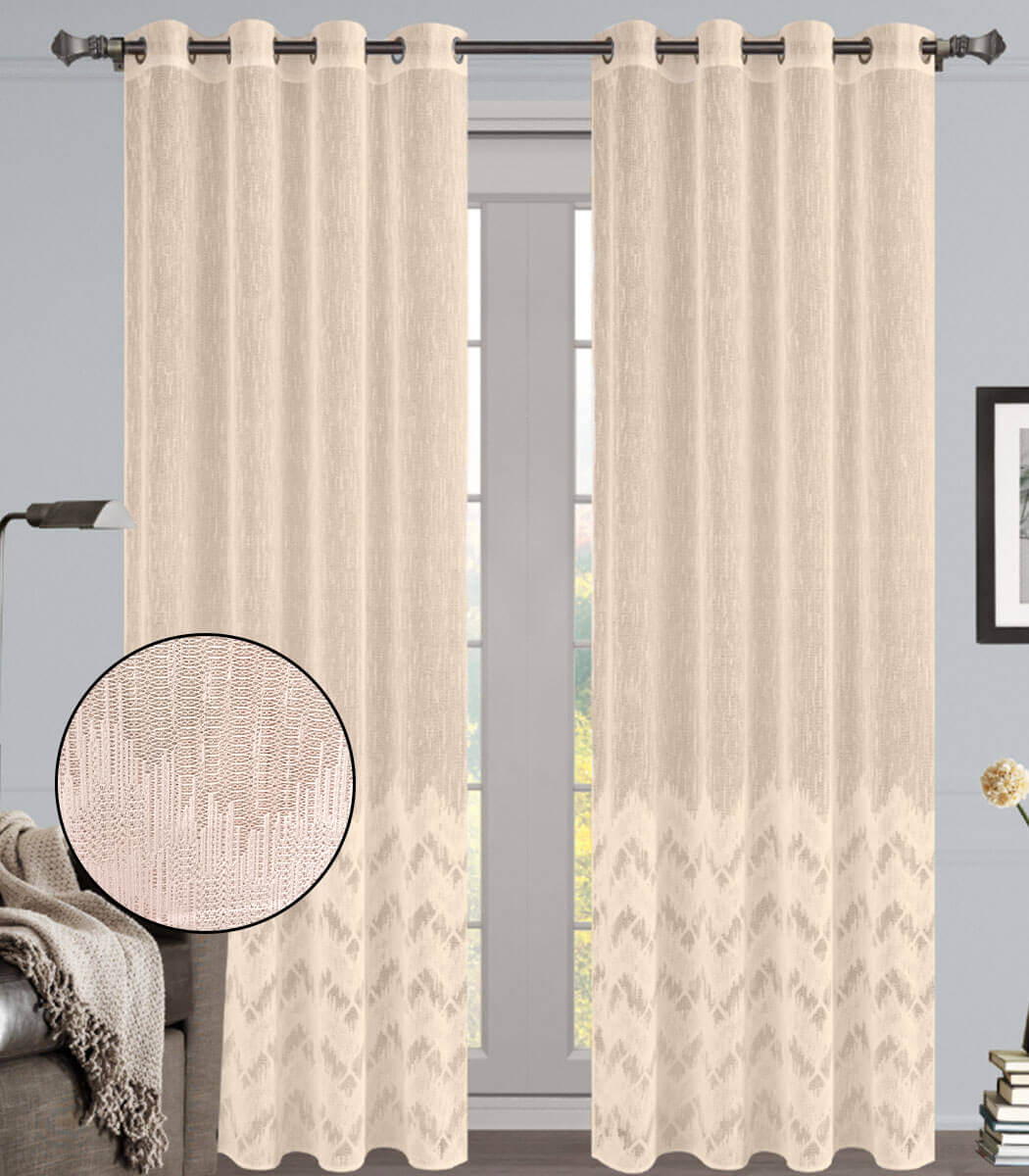 וילון בד, דגם שנהב- זהב