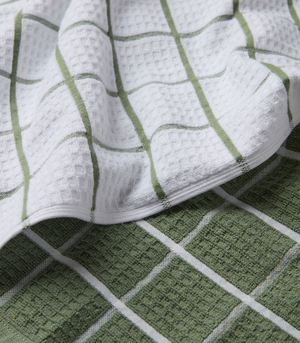 סט 3 מגבות מטבח, דגם תבל - ירוק