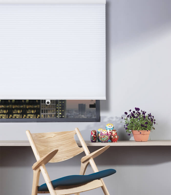 וילון קפלים דו שכבתי, דגם יום ולילה - לבן