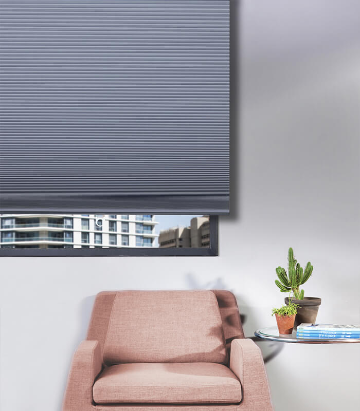 וילון קפלים האפלה דו שכבתי - אפור