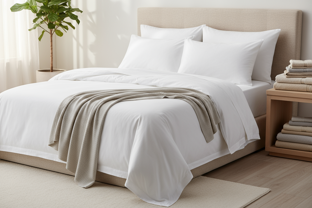 מצעים על מיטה