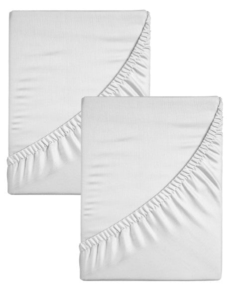 זוג סדינים למיטת מעבר , ג'רסי - לבן