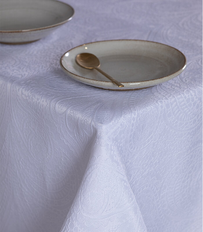 מפת שולחן, ג'קארד רומא -  לבן