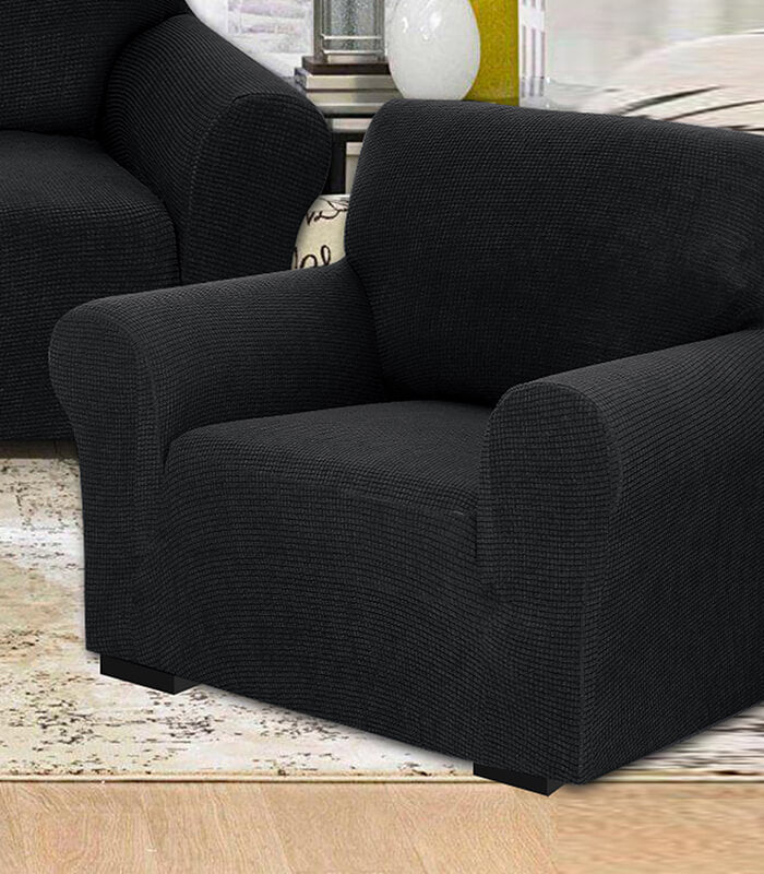 סט כיסוי סלון 3 חלקים, דגם לולה - שחור