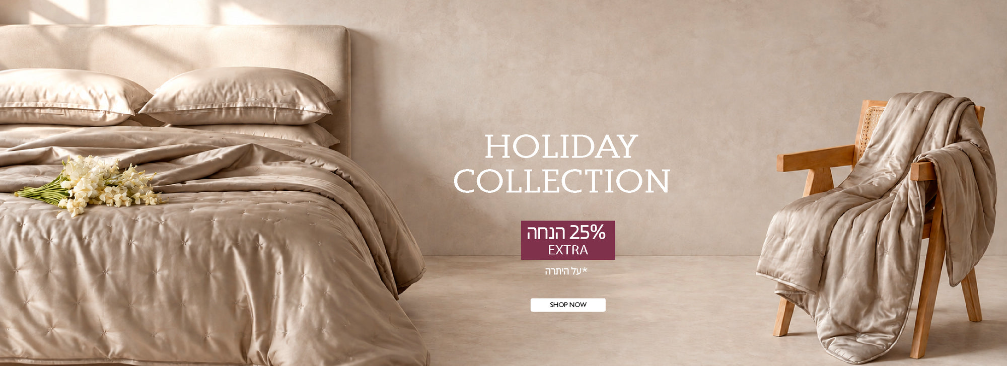 קולקציית החג - אקסטרה 25% הנחה על היתרה