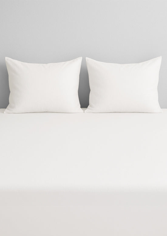 סט מצעי ג'רסי חלקי - לבן