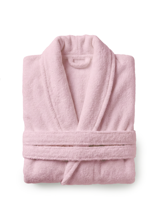 חלוק רחצה כותנה למבוגרים - ורוד