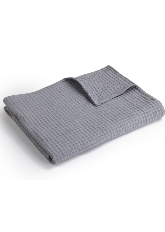 שמיכת קיץ פיקה,  כותנה מנטה - אפור