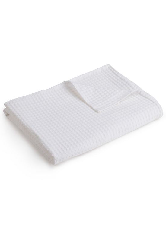 שמיכת קיץ פיקה,  כותנה מנטה - לבן