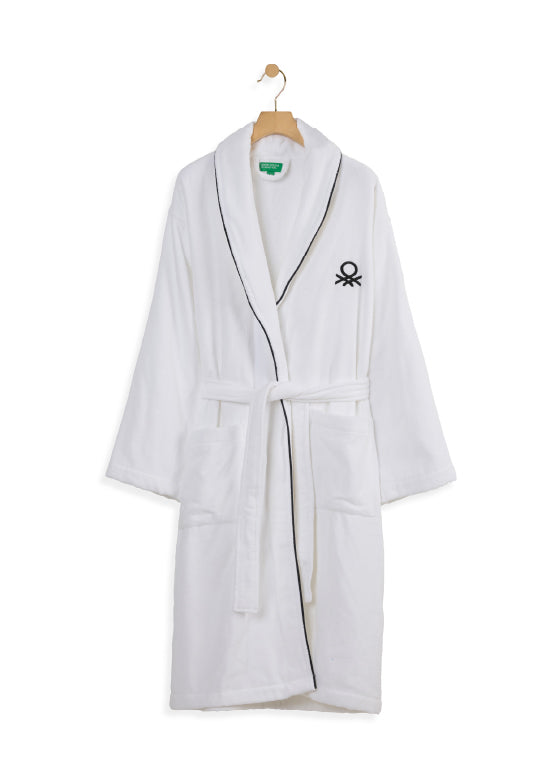 דגם ולור - חלוק רחצה למבוגרים – United Colors of Benetton - לבן