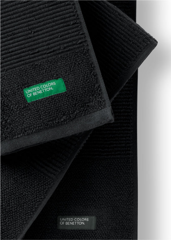 Benetton RIBS, מגבות כותנה פרימיום - שחור