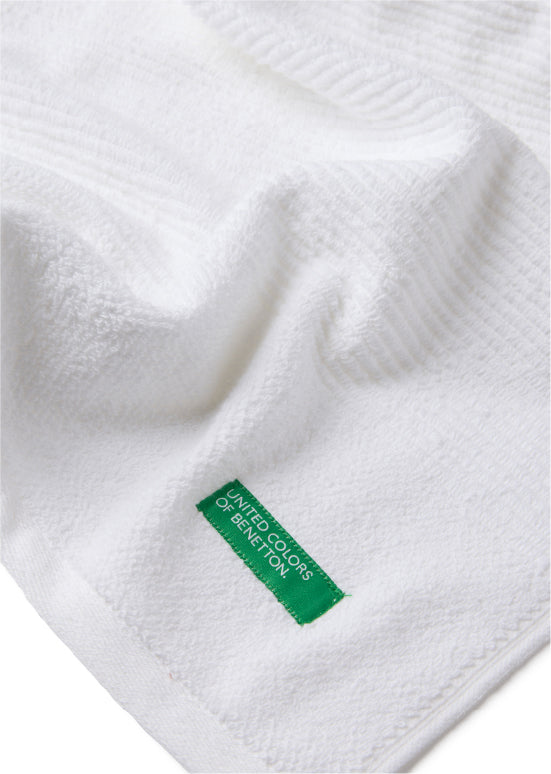 Benetton RIBS, מגבות כותנה פרימיום - לבן