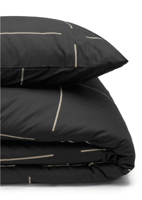 סט מצעי Benetton , ריבועים  -  שחור לבן