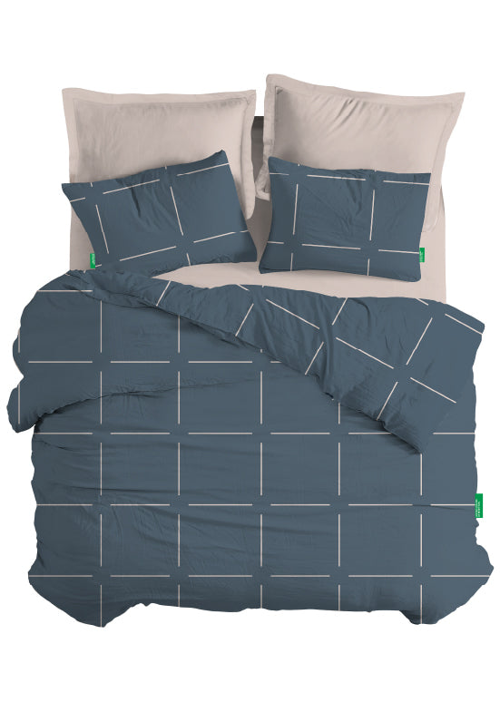 סט מצעי Benetton – ריבועים פטרול אבן