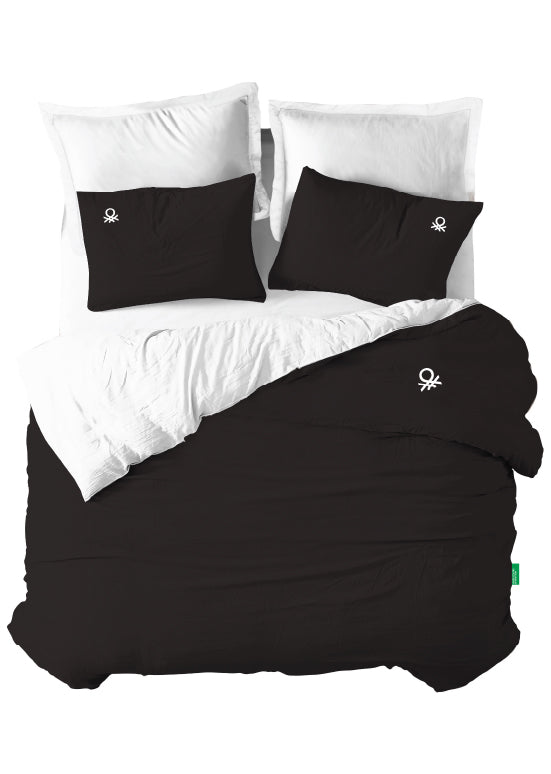 סט מצעים חלק,  Benetton  - שחור לבן