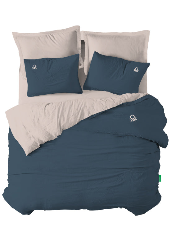 סט מצעים חלק של בנטון - פטרול/אבן