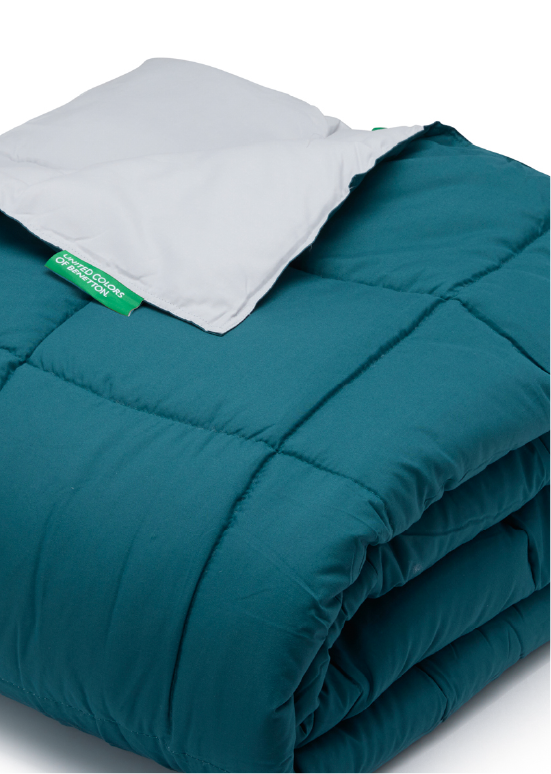 שמיכת מעבר דו־צדדית Benetton -  ירוק ואפור